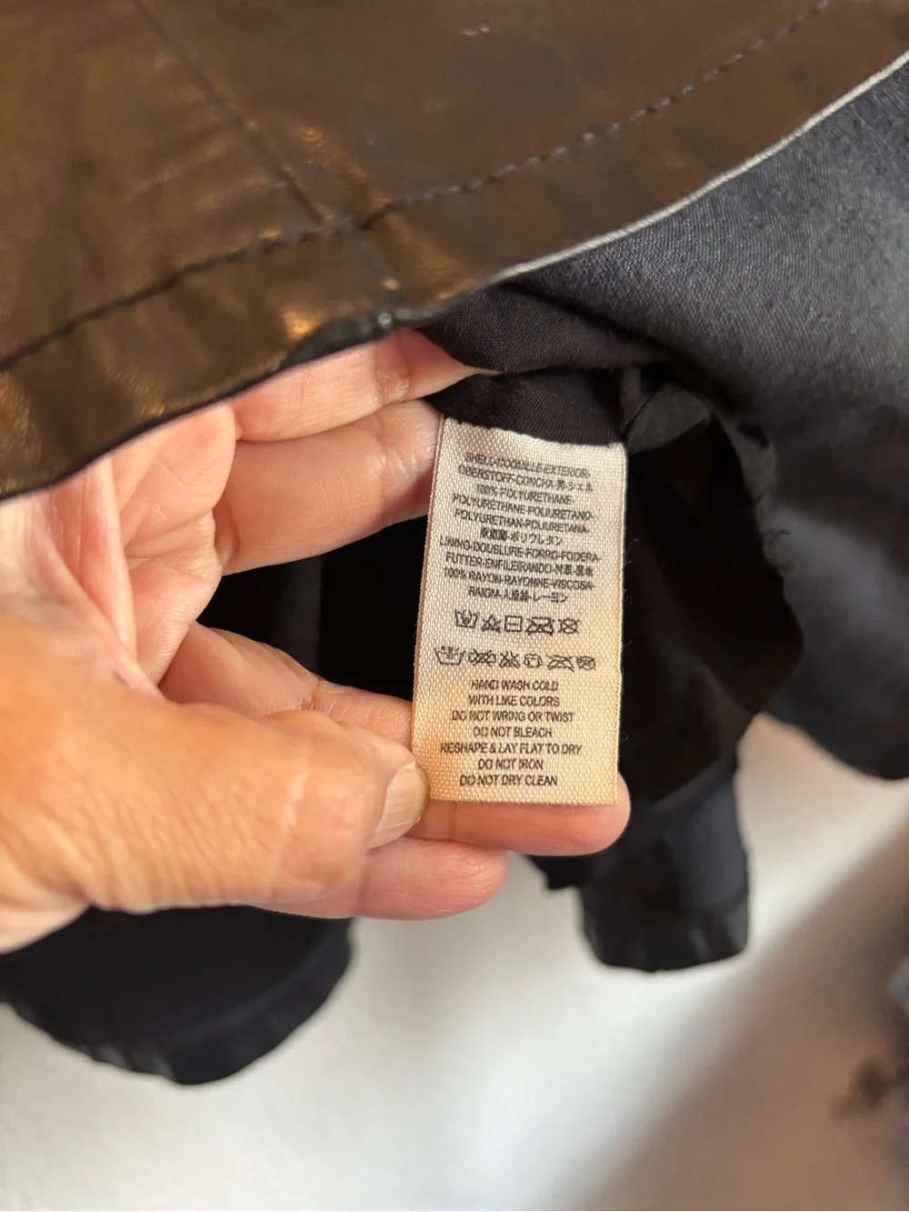 Free People Black Faux Leather Circle Skirt